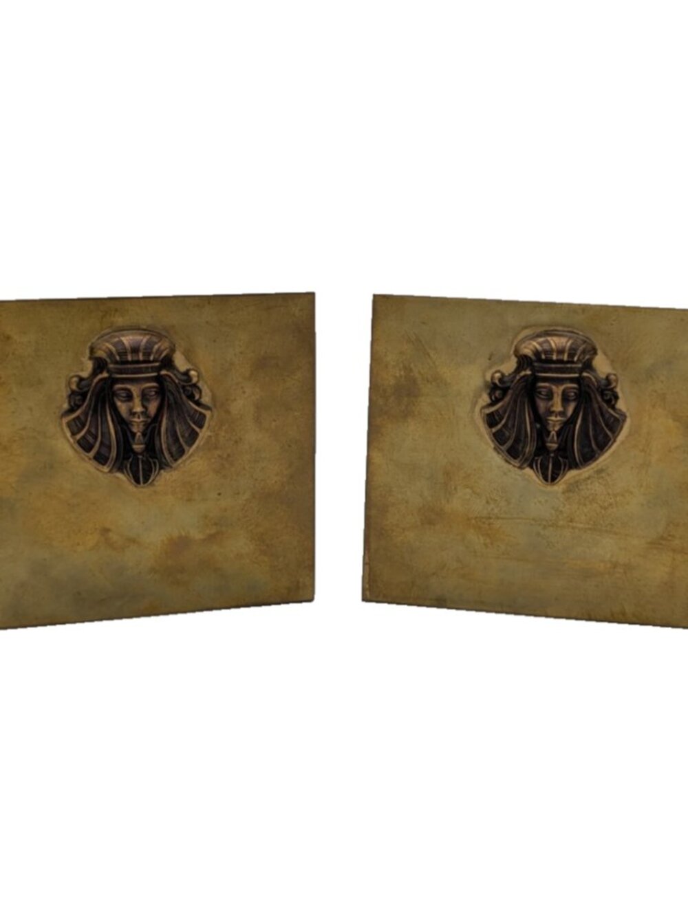 Antique Art Deco Pair of Bronze Brass Egyptian Revival Bookends